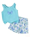 Ichigobaby 12 18 Months Girl Clothes Sleeveless T Shirts Summer Tops Comfy Shorts 2 Piece Toddler Baby Girl...