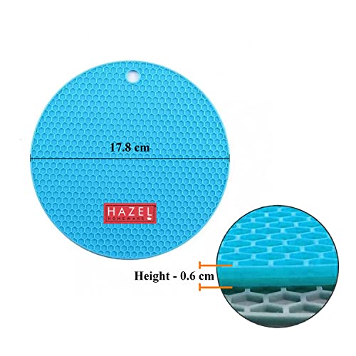 Image of HAZEL Mats for Kitchen | Pot Holder Silicon for Hot Pots Pans | Multipurpose Non-Slip Flexible & Durable Heat Resistant Pads Trivet Set of 2, Multicolor
