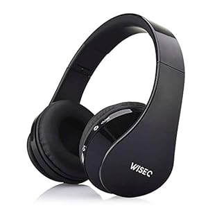 WISEQ BTWirelessBlack Bluetooth Koptelefoon voor Kinderen vanaf 6 Jaar, Draadloze Koptelefoon On-Ear Koptelefoon Kind, Draadloos Muziek Luisteren en Bellen via Koptelefoon met Microfoon (Zwart)