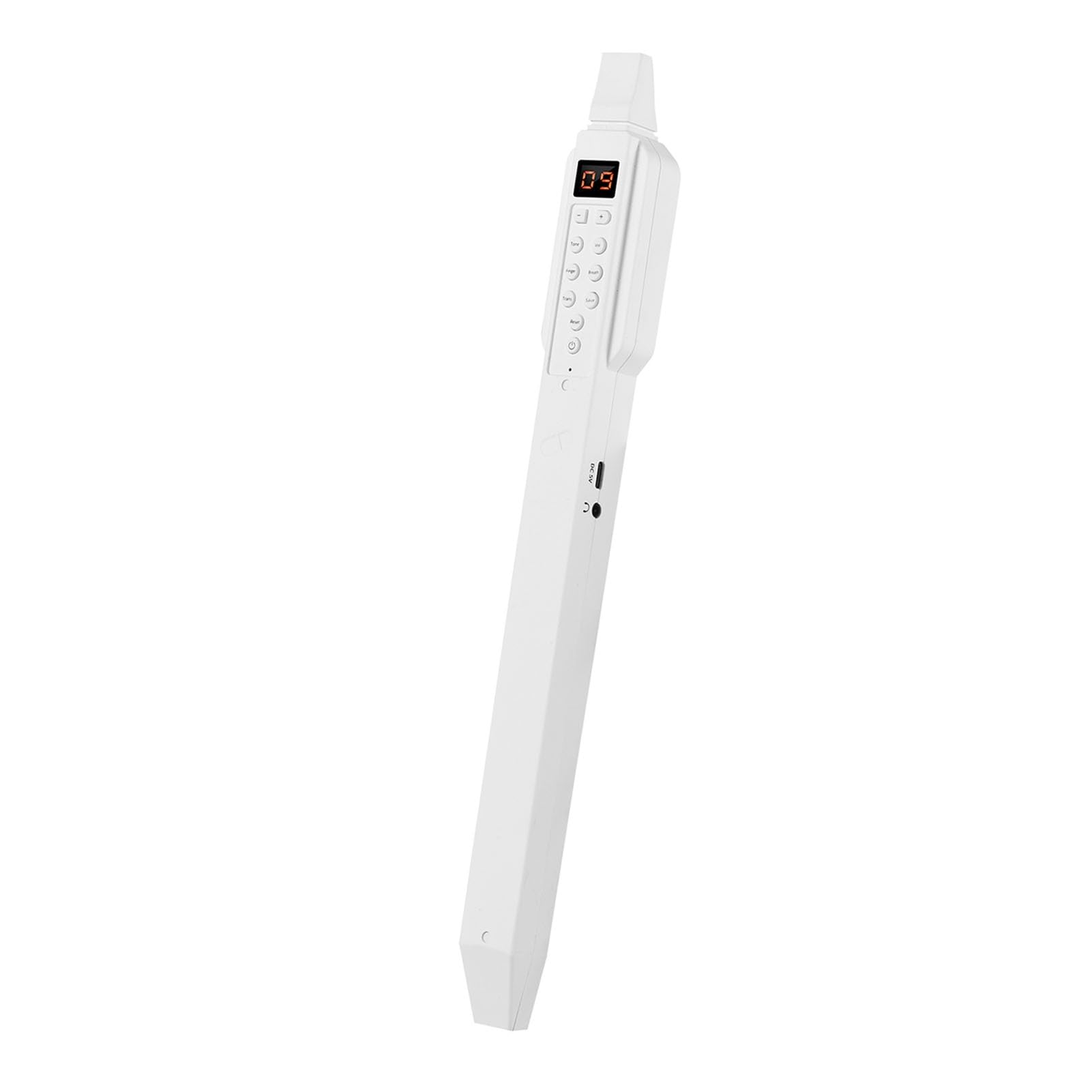 VGEBY Intelligentes Digitales Elektronisches Blasinstrument Unterstützt 10 Töne, Externer Kopfhörer oder Lautsprecher für Zuhause, Schule, Camping, Schwarz (WHITE)