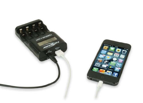 Ansmann Individual Cell Battery Charger Powerline 4 Light For Nimh Rechargeable Batteries Aaa & Aa With Usb Port For Smartphone Etc. - 4 Bay Universal Recharger For Double A, Triple A Batteries #TOP4