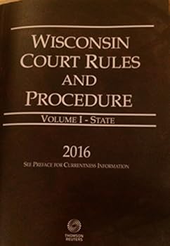 Paperback Wisconsin Court Rules and Procedure vol. 1 State Book