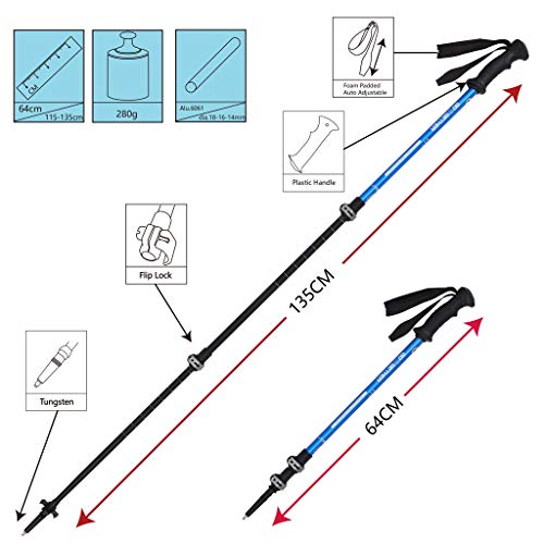 image for G2 GO2GETHER Hiker Trekking Hiking Poles Telescopic/Aluminum Alloy/Com