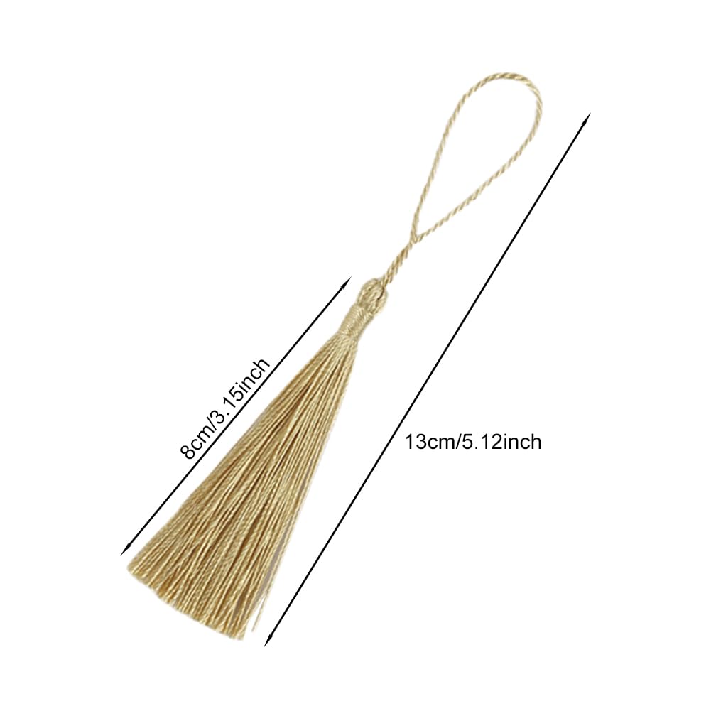 20 Pendentifs Pompons En Coton - Longs 13 Cm, Pour DIY, Déco Et Marque-pages (Bleu Marine)