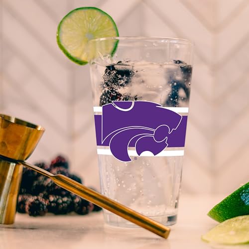 Image of Logo Brands NCAA 16 oz Pint Glass - Durable Glass With Bold Team Color- Chip-Resistant Rim Drinkware For Fans, Tailgates, Home Bars & Everyday Use