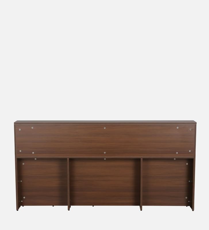 Image of Mintwud Pepperfry Engineered Wood Seto King Size Bed Without Storage and Open Shelves | Wooden Double Bed Cot Palang Furniture for Living Room Bedroom and Hotels (Planked Walnut Finish)