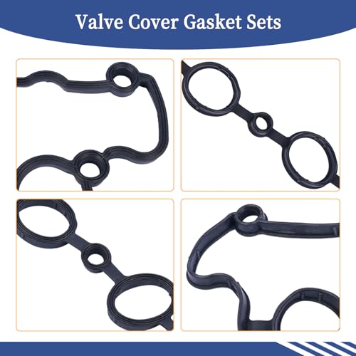 Image of 2Pcs Left & Right Engine Valve Cover Gasket Set VS50865R VS50541 Compatible with Audi A4 A5 A6 A7 A8 Q5 Q7 S4 3.0L 3.2L V6 2008-2019│Volkswagen Touareg 2011-2015 06E103483Q 06E103484P