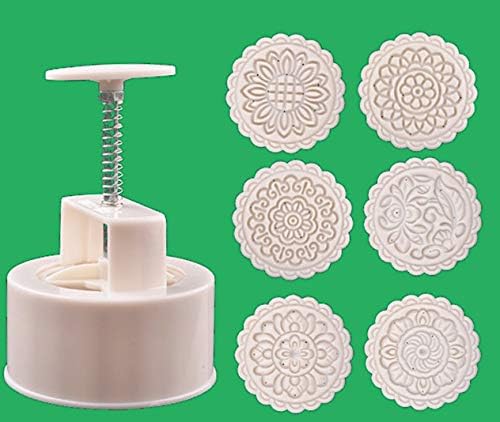 Mooncake Molds Cookie Cutter Molds Extra Large Round 6 Stamps 250g
