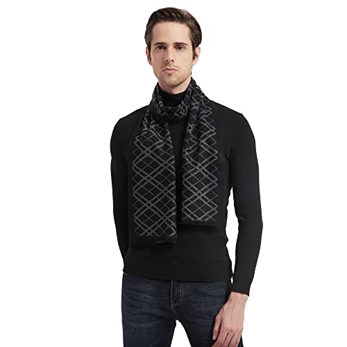 Ep Mode Men's Winter Scarf, Cashmere Feel, Super Soft & Warm (Lattice Black Grey) #TOP1