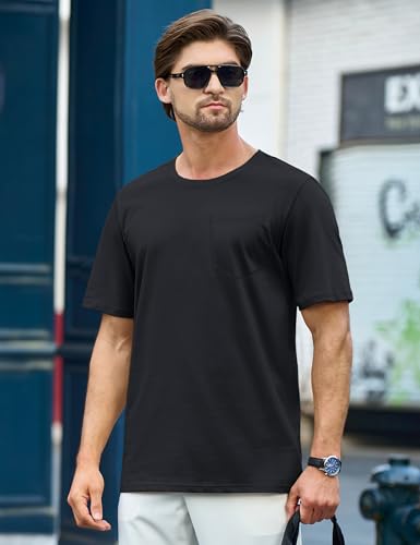 TACVASEN Men's Pocket T-Shirts Short Sleeve Cotton Tshirts Moisture Wicking Tee Shirt Crew Neck Lightweight Summer Tees3