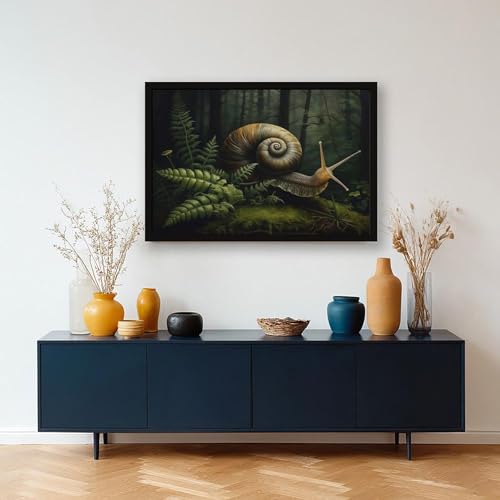 Poster escargot de forêt pour habiller un mur vide, toile rétro vert universitaire - 5