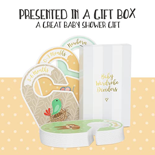 Baby Wardrobe Dividers - 18 x Closet organiser hangers - Arrange clothes by clothing type size or age - Perfect baby shower nursery gift set for expecting mothers by Cozy Hedgehog