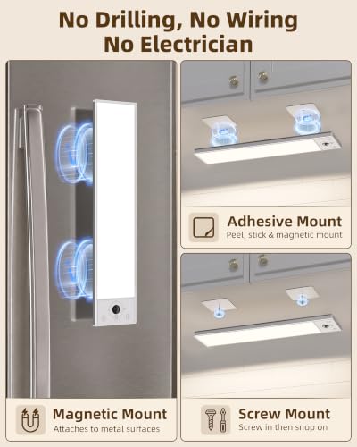 EZVALO 300LM Super Bright Under Cabinet Lighting, Motion Sensor Lights - image 9
