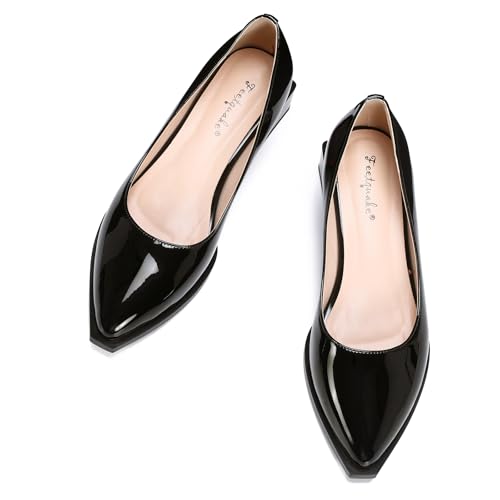 Womens Dress Shoes Low Heel Patent Faux Leather Shoes for Women Dressy Casual Comfortable Pumps Shoes for Women2