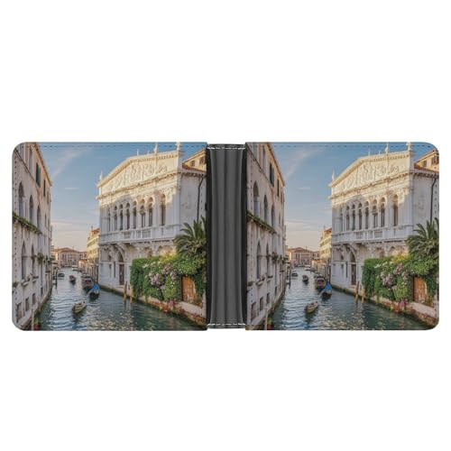 Portefeuille en cuir avec pince à billets Old Buildings fin pour homme