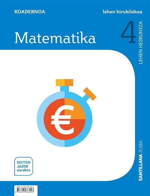 Portada de 4-1Leh Koadernoa Matematika 4º Primaria Saber Hacer Contigo