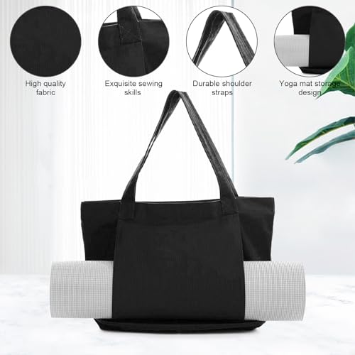 ZYFC Yoga Mat Bag - Large Canvas Tote with Yoga Mat Carrier Pocket for Office, Workout, Pilates, Travel, Beach and Gym - Image 4