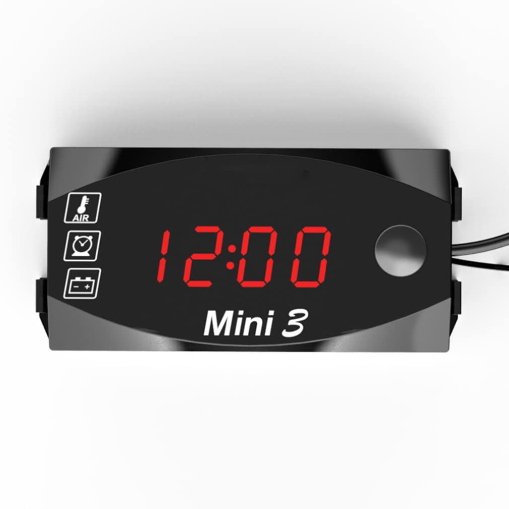12V 3-in-1 Car LED Digital Display – Thermometer, Voltmeter, And Clock