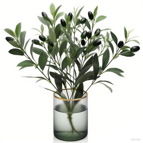 【Dettagli realistici con frutti in schiuma opaca】 Ogni ramo di ulivo artificiale è dotato di 2 frutti in schiuma e 10 foglie in tessuto, con texture naturale e colori opachi per un aspetto autentico in ogni ambiente