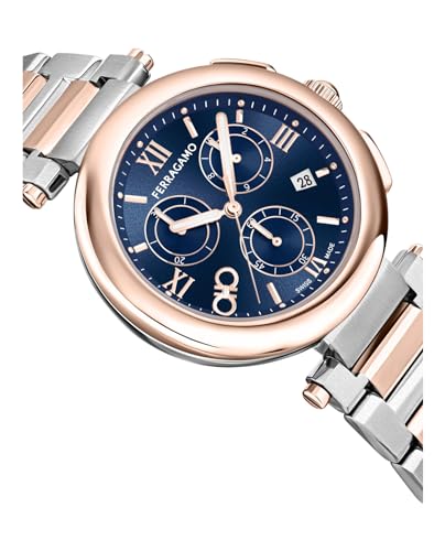Legacy Collection Luxury Womens Watch Timepiece with a Two Tone Bracelet Featuring a Two Tone Case and Blue Dial3