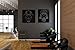 Modern Black Skull Wall Art Set - Large Handmade Laser Cut Panel Decor - Abstract Gas Mask & Firefighter Skull Design - Industrial Metal Look Wood Art for Living Room, Bedroom (2 Piece Set)