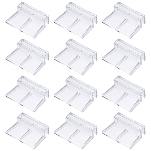PETAXCELL 12 Pcs Aquarium Lid Clips, 6 mm Acrylic Aquarium Cover Bracket Fish Tank Lid Older Fish Tank Clip Transparent Easy to Clean, Intended for Rimless Aquariums Top Cover