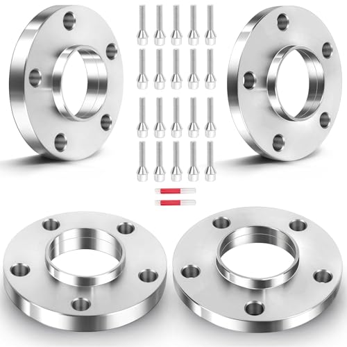 ECCPP 4PCS 5 LUG Hubcentric Wheel Spacers 5x120mm to 5x120mm 2PCS 15mm+2PCS 20mm 5 Lug (72.56) Staggered Kit Fits for E34 E24 E63 E64 E23 E32 E38 12x1.5 Lug Bolts