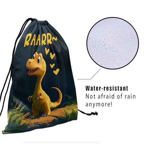 Image of Nerxy Cute Dinosaur Gymnastics Grip Bag - Dino Grip Bags for Gymnastics Mini Gym Bag Prehistoric Animal Drawstring Storage Pouch Adjustable
