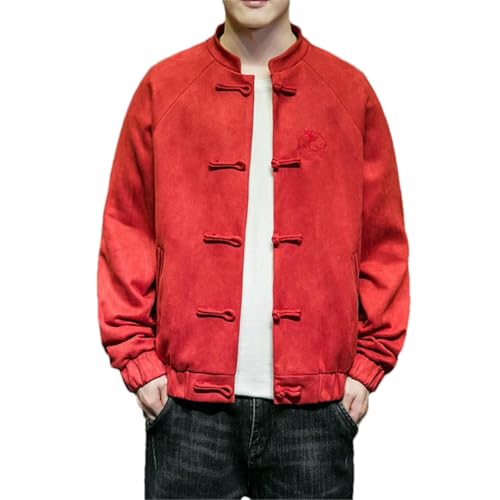Veste en daim velours veste hommes rétro manteau traditionnel automne hiver