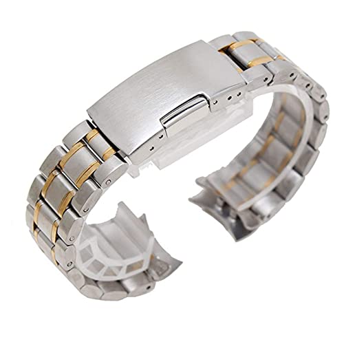 Bande de montre masculine en acier premium avec fermoir papillon deployant incurve