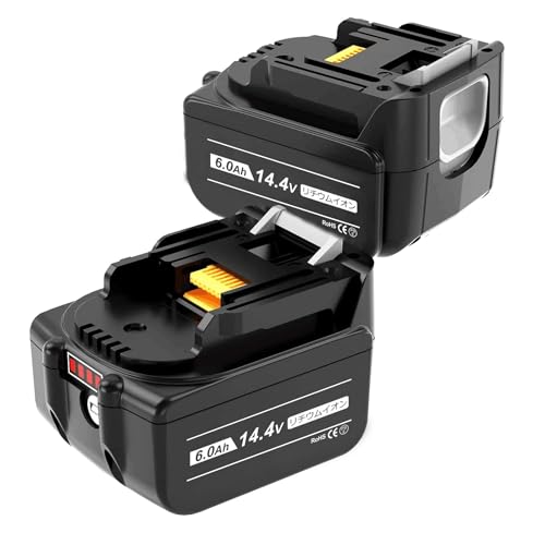 Boetpcr �݊� �}�L�^ 14.4v �o�b�e���[ BL1460B 6000mAh 2�� �}�L�^ �o�b�e���[ 14.4v BL1415N BL1430 BL1460B�ȂǂɌ݊��\ �����ԍ�Ɖ\ LED�����v�c�e�ʕ\�� �������݌v PSE�ACE�}�[�N�F