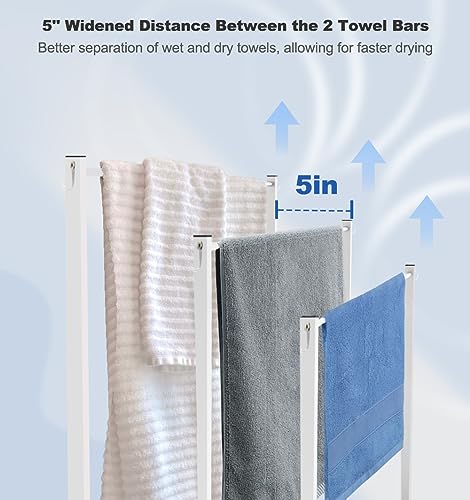 44-Inch-Tall-Free-Standing-Towel-Rack-White-3-Tiers-Heavy-Duty-Blanket-Drying-Stand-Holder-with-Metal-Storage-Shelf-6-Hooks-for-Bathroom-Pool-Bedroom-Living-Room