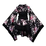 dienstmagd Japanisches Dienstmädchen- Cosplay- Dekoriert mit wunderschönen Blumenmuster und Schnürsenkel.