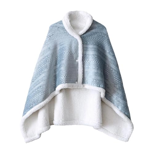 Chal acogedor y portátil: manta tipo capa de felpa, sudadera tipo manta de gran tamaño | Ropa de salón de invierno de piel de cordero, manta suave y cálida para cama, sofá, manta cómoda para caminar a