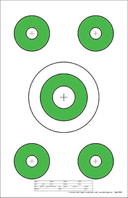 Red Dot Optics Style 8: Five Targets per Sheet by EZ2C Targets | Paper Targets | High Visibility Firearms and Rifles Targets 11