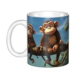 WHJDPP Taza con imagen de dos monos. Tu compra está totalmente protegida cuando hagas el pedido hoy. Si no estás satisfecho, ponte en contacto con nosotros en cualquier momento, te devolveremos en 24 horas, haz todo lo posible para hacer las cosas bien