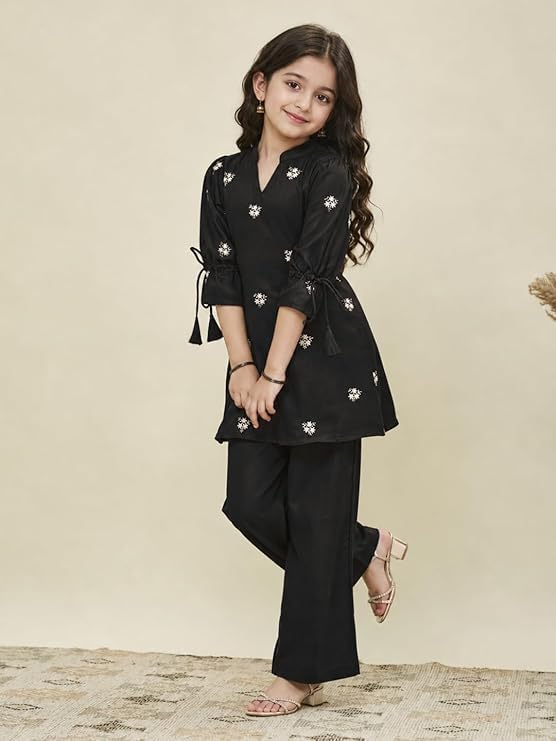 Image of RP ECOM Girls Cord Set dress for Girls | Top Kurta and Palazzo Pant Set | Ethnic & Casual Wear Outfit | Kurta Suit set for kids girls