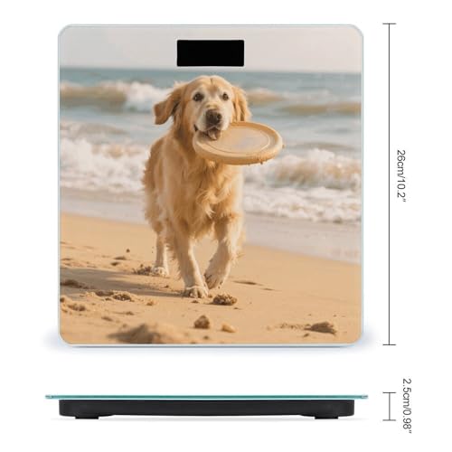 Báscula digital para baño con diseño Golden Retriever miniatura 2