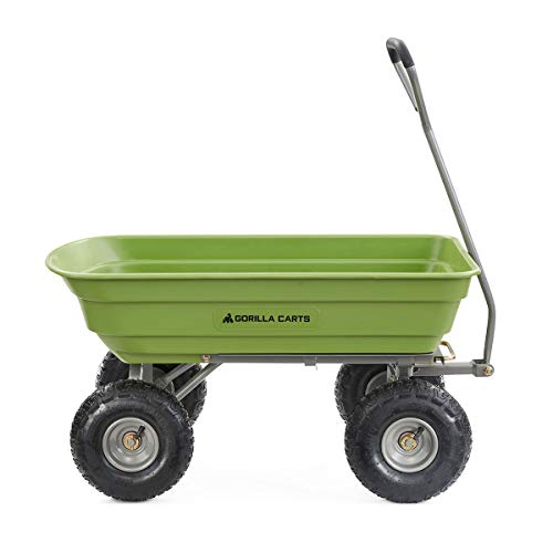 Gorilla Carts Poly Garten Dump Warenkorb mit Stahlrahmen und 25,4 cm Pneumatische Reifen mit einem Fassungsvermögen von 600 Lb