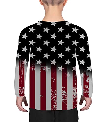 American Flag Rash Guards for Boys and Girls,Long Sleeve Compression BJJ Kids and Youth Tops2