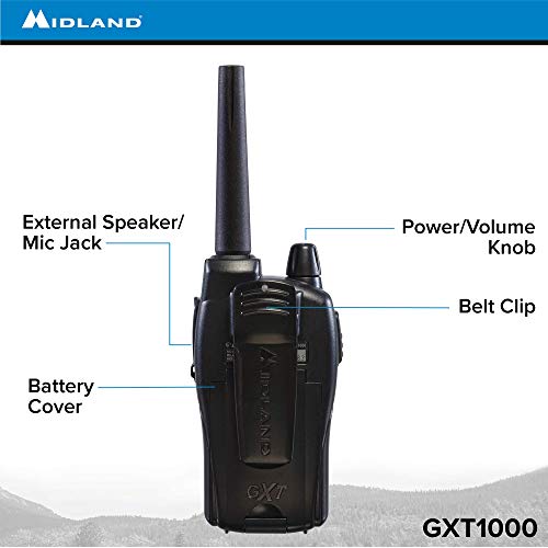 Midland GXT1000 GMRS Walkie Talkie Long Range Two Way Radio with NOAA