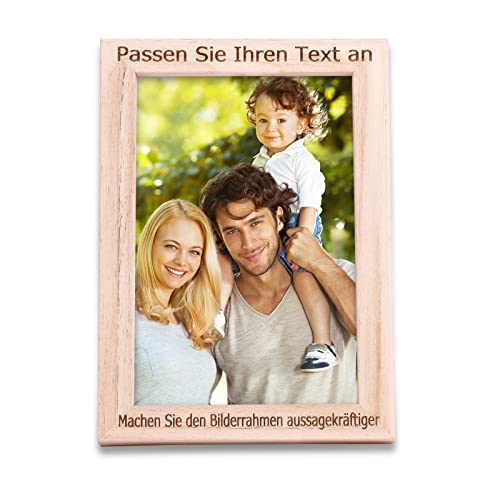 CGFN Marco de fotos personalizable con texto en inglés «Made by DM, texto personalizado» Cover