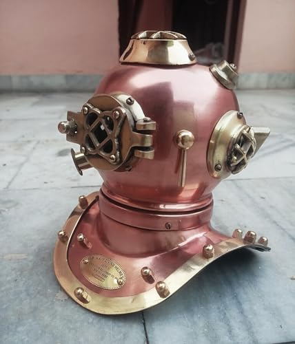 Generic Brass Vintage Style Mark V US Navy Scuba Deep Mini Diving Divers Helmet Gift, As shown in image