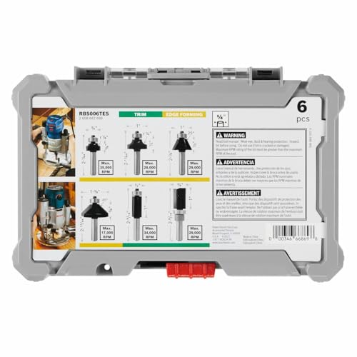 Image of Bosch RBS006TES 6 pc. Carbide-Tipped Trim and Edging Router Bit Set