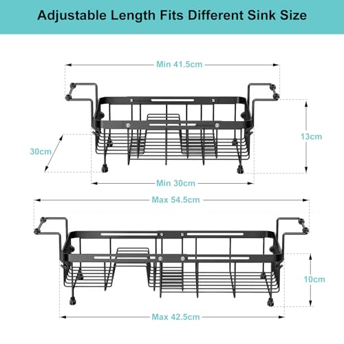 CAPHAUS Dish Drainer Rack- Expandable Utensil Drying Rack Over the Sink Dish Racks for Kitchen Counter, Stainless Steel Kitchen Drying Rack - Image 6