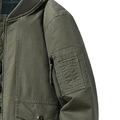 DGHM-JLMY Men's Autumn Winter Padded Jacket Stylish Lightweight Bomber Jackets Casual Cotton Multi Pocket Cotton Warm Coat4