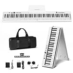 FingerBallet Portable Piano Keyboard, Semi-Weighted Folding Digital Piano 88 Key, Full Size, Wood Grain, Electric Piano Keyboard w/MIDI Bluetooth, Suitable for Adult, Toddler
