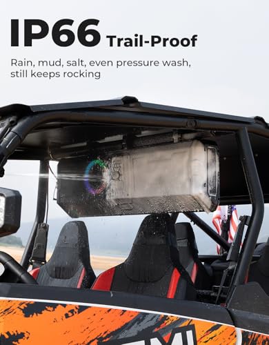 Image of KEMIMOTO Midnight 90 UTV Sound System with RGB Light, Roll Bar Mounted Only