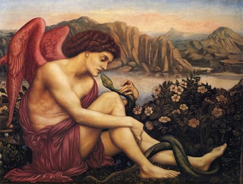 Tableau Toile l'Ange au Serpent Evelyn De Morgan 60x90cm