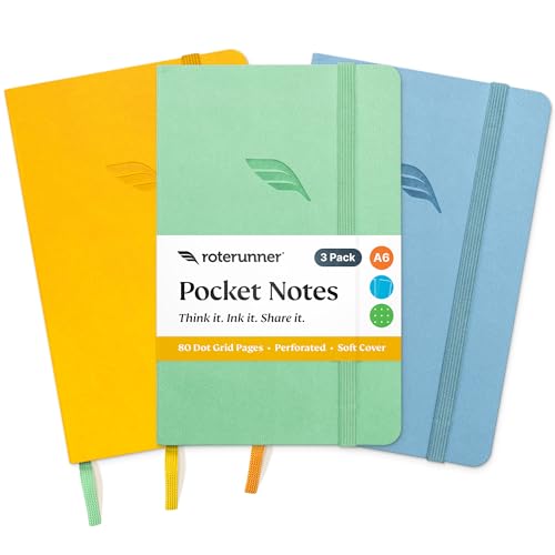 Carnet A6 à points petit format mini bloc notes couverture cuir